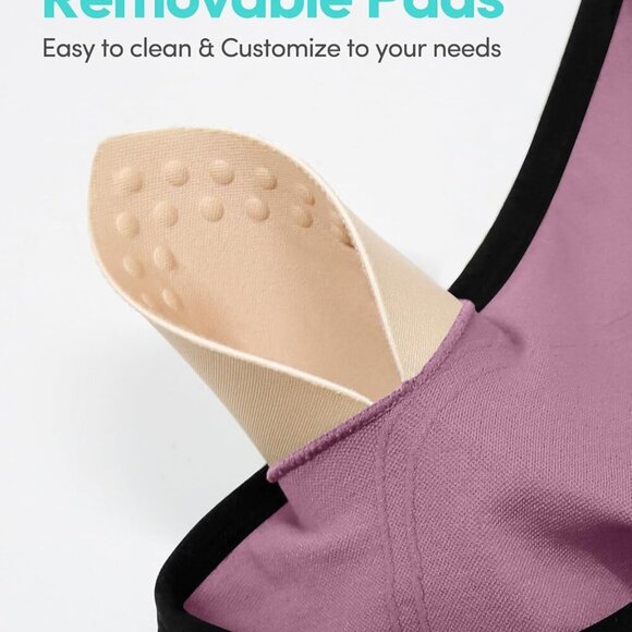 Black Pink Women’s High Impact Seamless Racerback Padded Sports Bra for Yoga & W - Picture 5 of 6